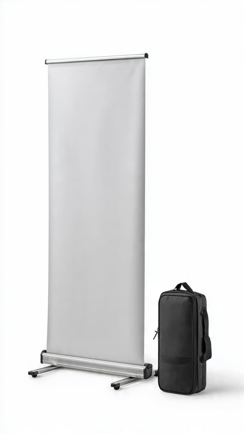 Retractable Roll-Up Banner Stand 33x80in Aluminum