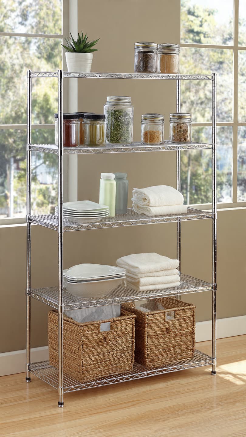 5-Tier Wire Shelving Unit
