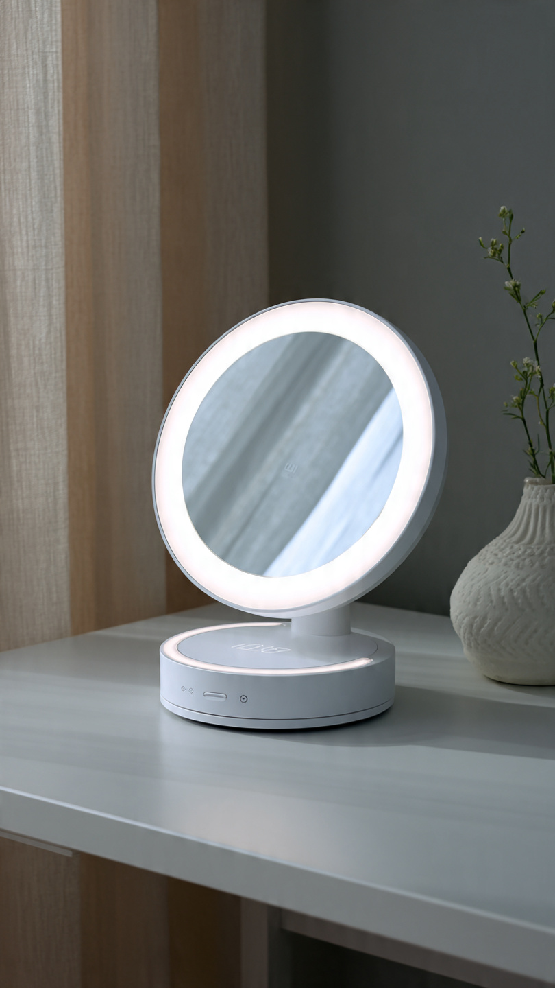 LED Rechargeable Desktop Vanity Mirror with Lights